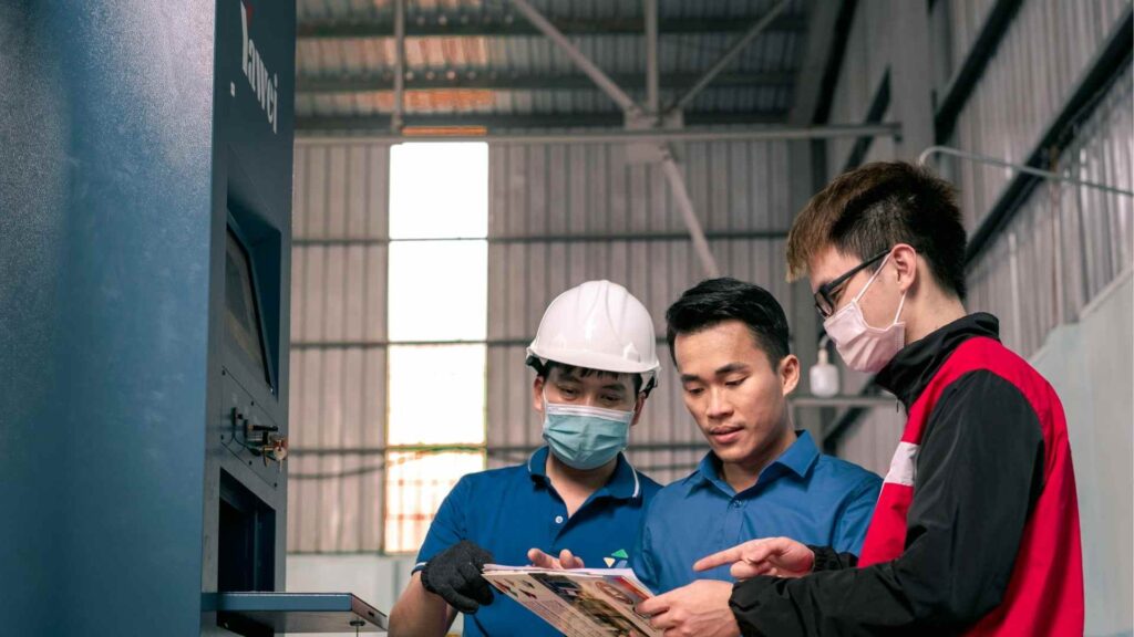 warehouse personnel inspecting
