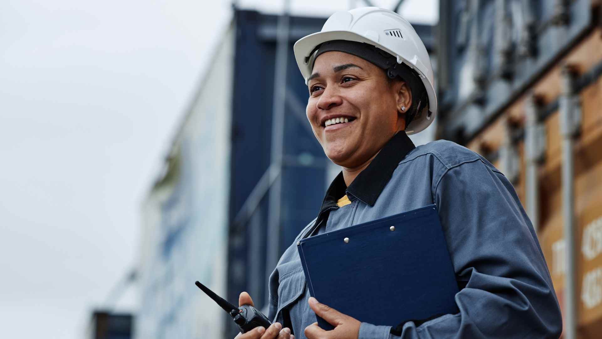 warehouse contractor smiling