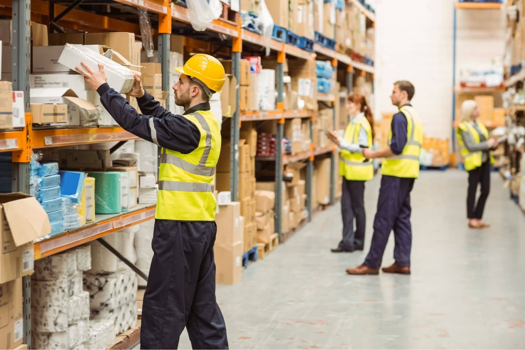 Men working on warehouse