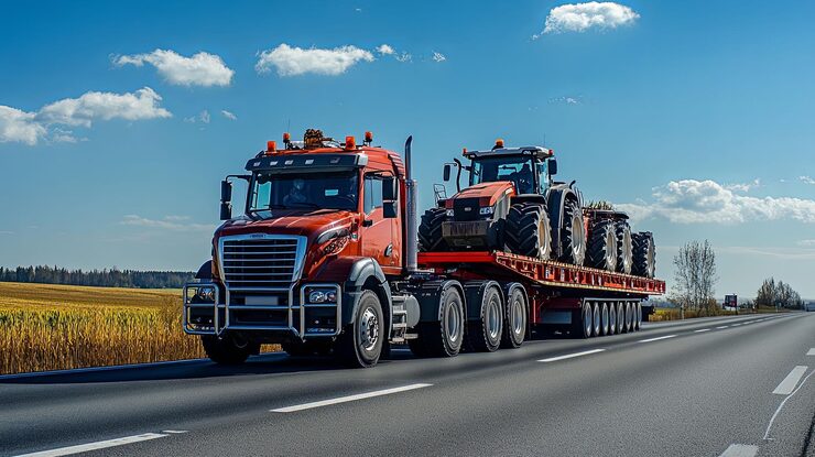heavy haul truck with big equipment