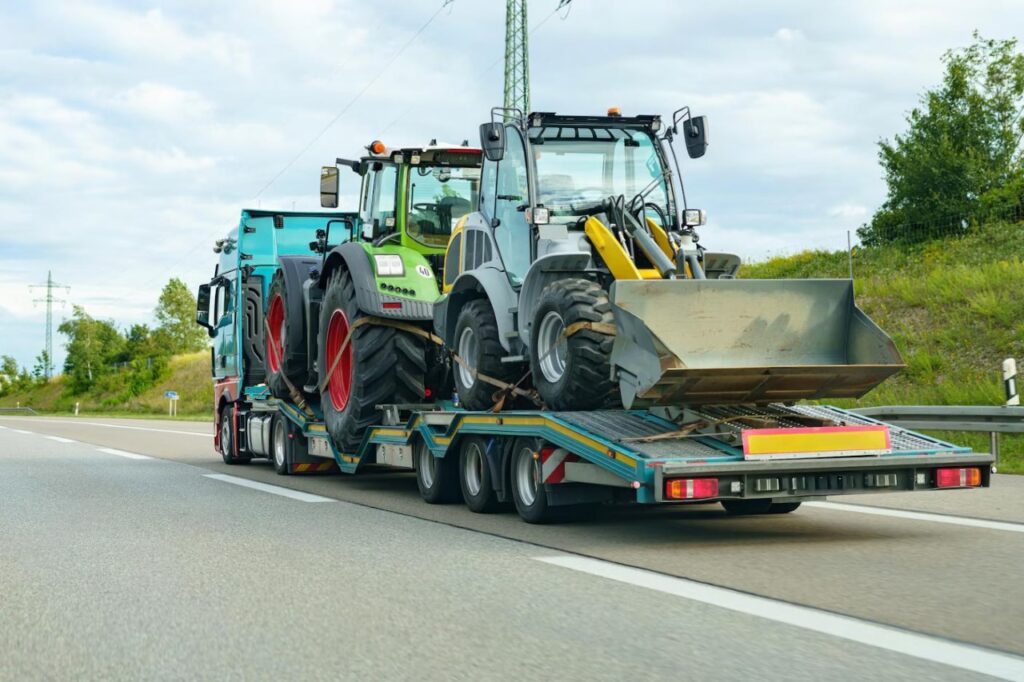 heavy haul truck carrying tractor